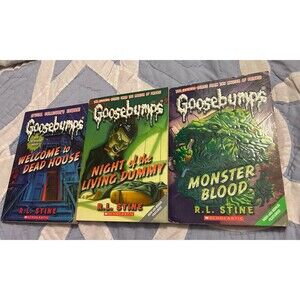 3 Goosebumps Books RL Stine Master Fright Living Dummy Dead House Monster Blood